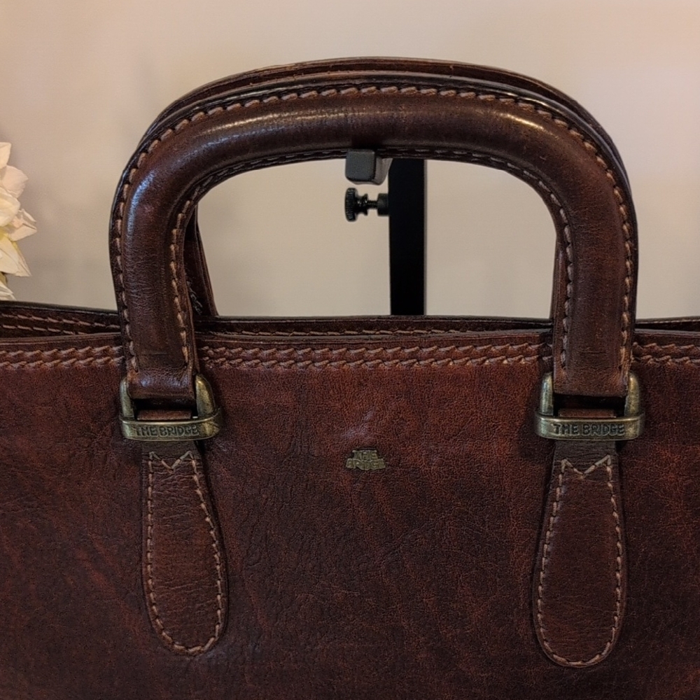 The Bridge - Brown Leather Briefcase Good Used Condition - Picture 3 of 13